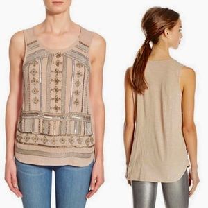 Lucky Brand Embellished Tank Top Shirt Size Small